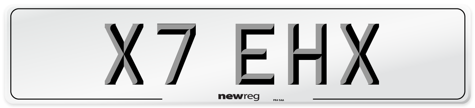 X7 EHX Number Plate from New Reg